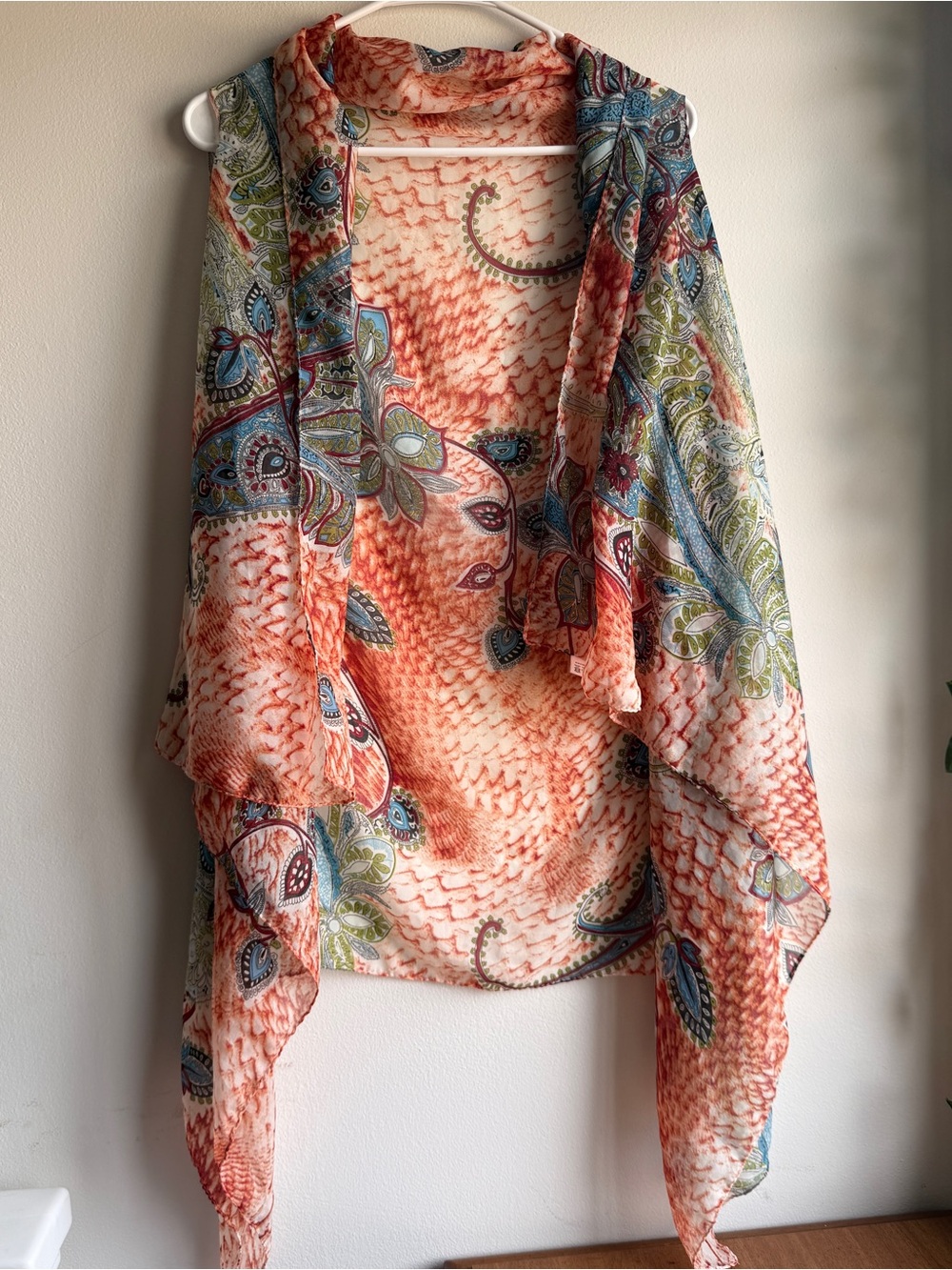 Accents by Lavello Paisley Floral Convertible Chiffon Vest Scarf Wrap